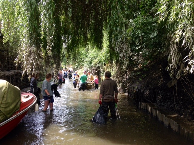 Heading home after river clearing